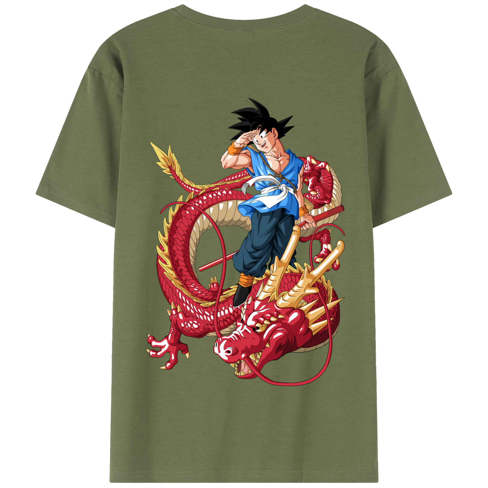 （画像用） ドラゴンボール 孫悟空（そん ごくう）Son Goku カカロット DRAGON BALL Kakarotto 綿100％半袖Tシャツ（背面プリント）
